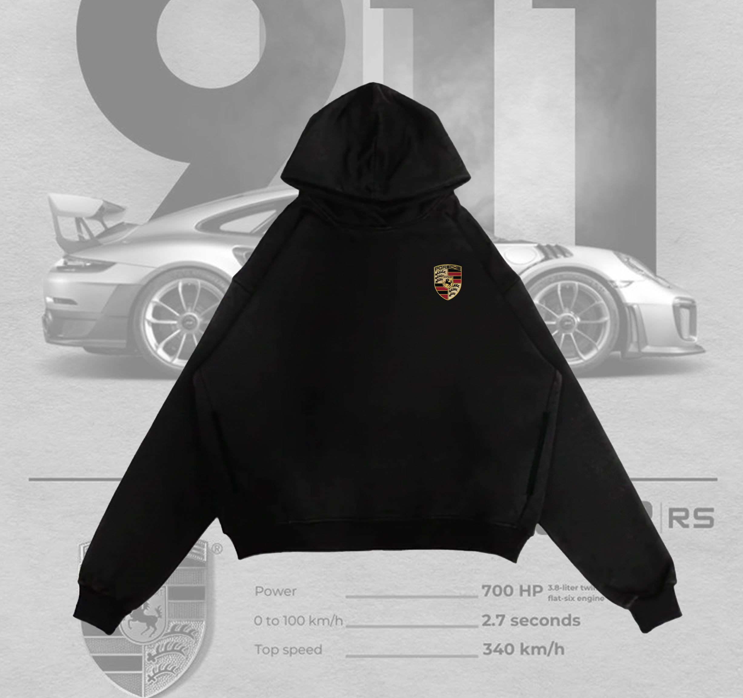 911 GT3 RS Motorsport Hoodie – Black | Performance Streetwear Edition